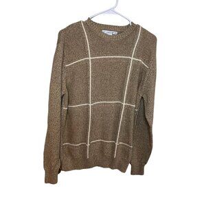 Geoffrey Beene Sweater Mens Size Medium Tan Crew Neck